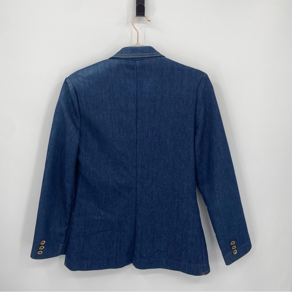 ‘America The Beautiful’ Vintage Two Button-Down Denim Blazer with Embroidery S/M - Picture 5 of 8